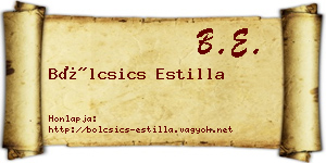 Bölcsics Estilla névjegykártya